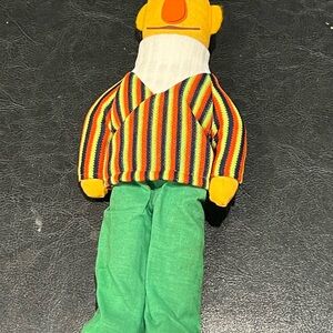 Vintage Knickerbocker Sesame Street Bert Colorful Striped Plush doll